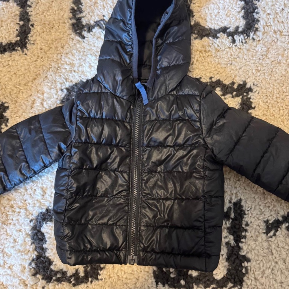 Primary Black Puffer Jacket for Kids